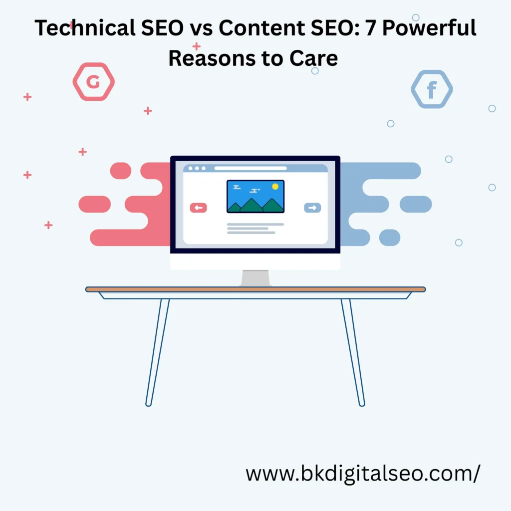 Technical SEO vs content SEO process demonstrating how both improve search visibility